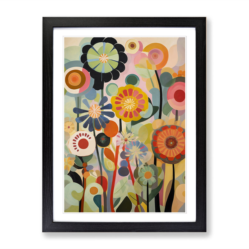 FRM-V0523-976X Flowers Retro Vol.7 1 Piece Wall Art, 34cm H x 25cm W x 2cm D, Oak Framed