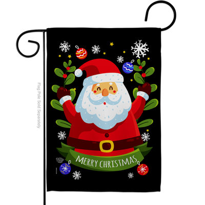 Décoration de noël mignonne à 2 faces en polyester 19 x 13 po drapeau de jardin