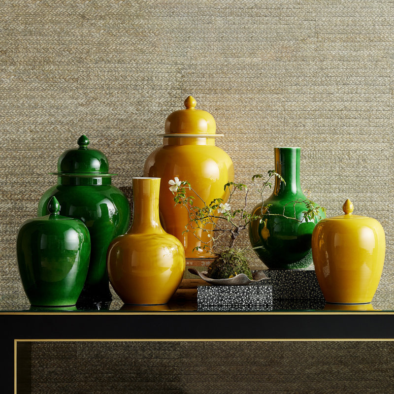 Imperial Handmade Jar, Yellow, 18.25" H x  10.25" W x 10.25" D