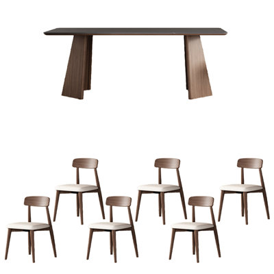 Sintered stone oak unique dining table set