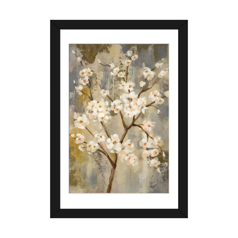 « neutral branches i », impression sur toile, H 24 po x l 16 po x P 1 po, Papier d'art encadré noir, Blanc