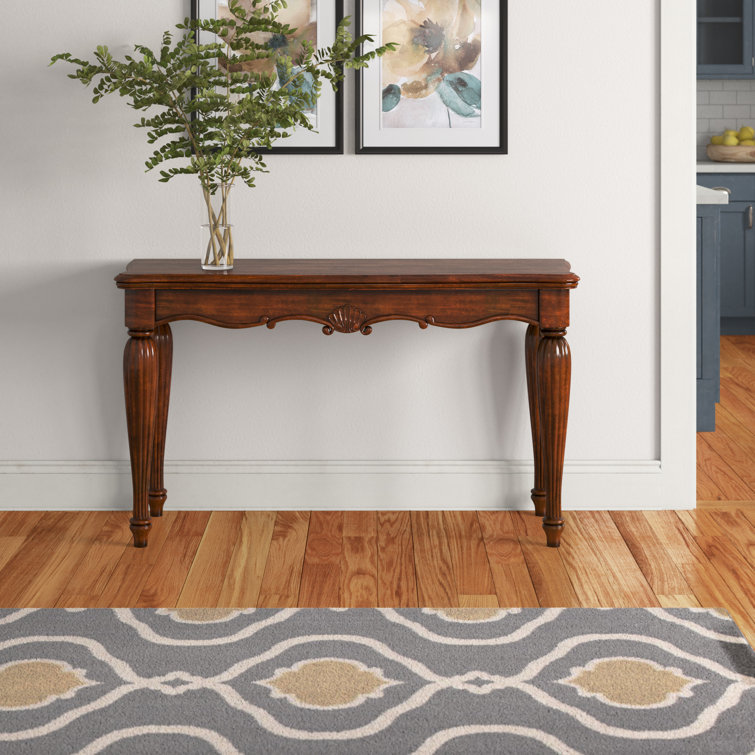 Archaimbaud Transitional 54"L Rectangular Sofa Table in Cherry