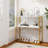 36” Console Table with Wooden Textured Open Shelves & Metal Frame for Hallway White