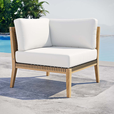Modway Clearwater Outdoor Patio Teak Wood Corner Chair