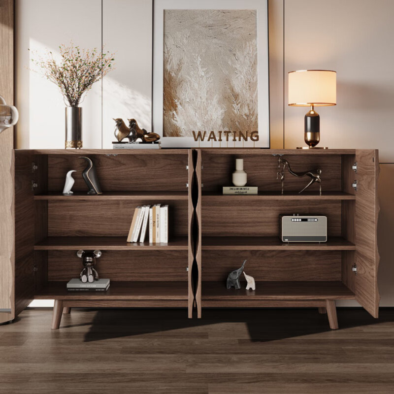 Buffet rétro et simple sculpté, H 35,43 po x l 59,06 po x P 15,75 po
