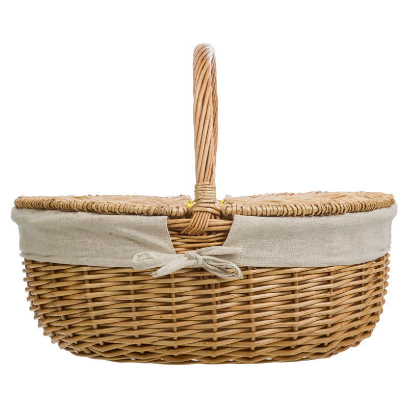 Wicker Picnic Basket, 40cm H x 48cm W x 37cm D