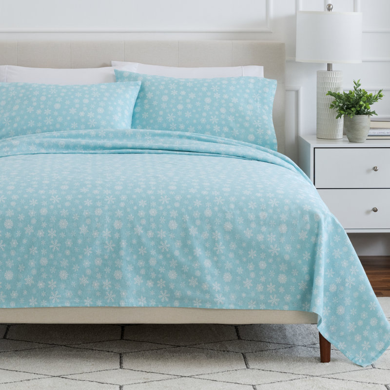 Ensemble de literie en flanelle 100 % coton, Ensemble de draps pour grand lit + un drap-housse 