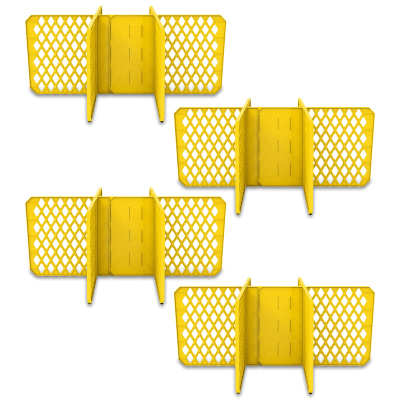  6 Slot Tote Dividers for 27 Gal Storage Containers, Yellow, 4 Pack
