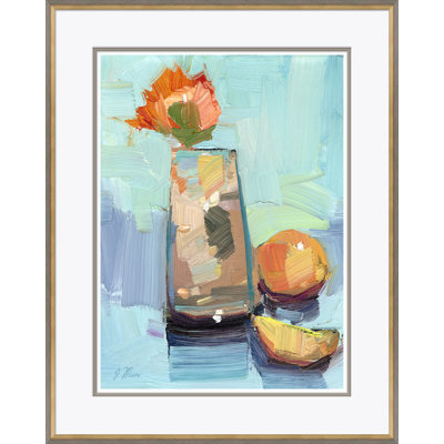 Flower And Oranges Painting by Joseph Mota