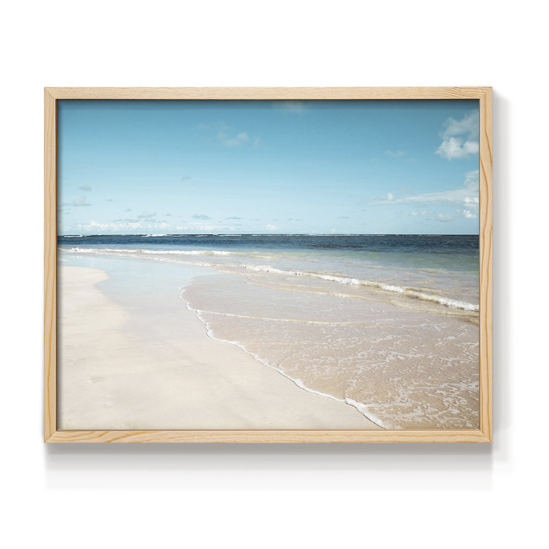 Sugar Sand Beach -Framed Print - Restickable, Naturel, H 16 po x l 20 po
