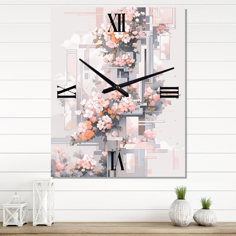 Horloge murale Contemporary Cherry Blossom, Grand