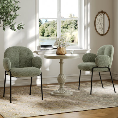 Anston 46cm H Linen Upholstered Metal Armchair
