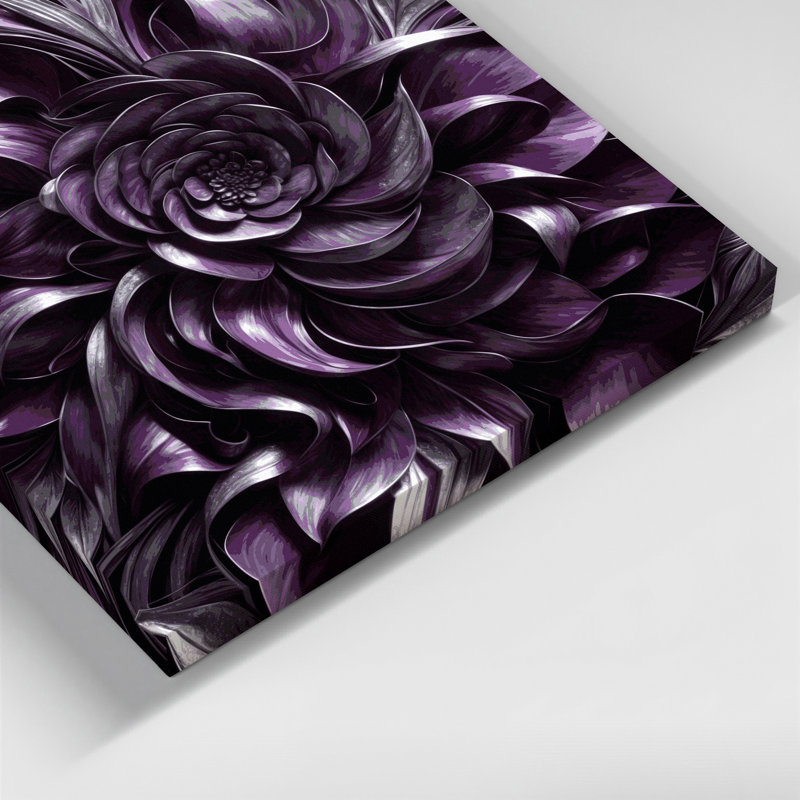 «Abstract Florals 29», art mural sur toile mauve, H 8 po x l 8 po
