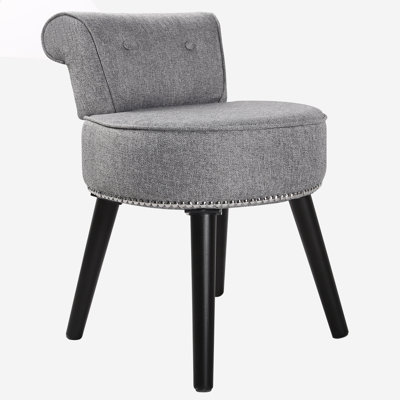 Ahleah Solid Wood Vanity Stool by House of Hampton