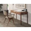 Walnut dressing table with marble-look glass top