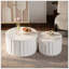 Ensemble de table de rangement ronde avec couvercle escamotable, conception emboîtable, forme arrondie pour un style de salon confortable