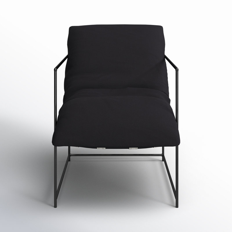 Giulietto Upholstered Armchair, Black Linen