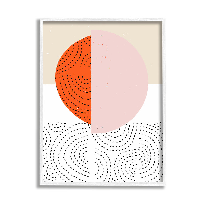 «40_Symmetric Sun Horizon Abstraction géométrique, lignes pointillées, art mural par Jen Bucheli, H 14 po x l 11 po