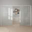 80"  4-Panel Aluminium Frame Frosted Glass Closet Sliding Doors, Room Divider with Hardware Kit-98099286