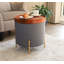 Connell 43cm Wide Round Solid Colour Standard Ottoman-590240426
