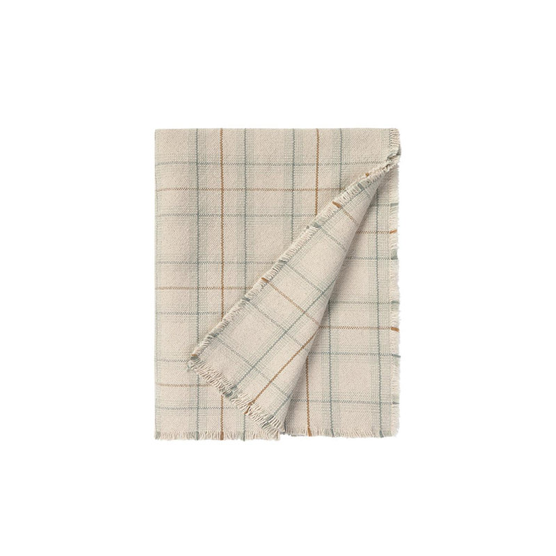 Wouf Wouf! Throw Blanket, Blue Sage/Ochre