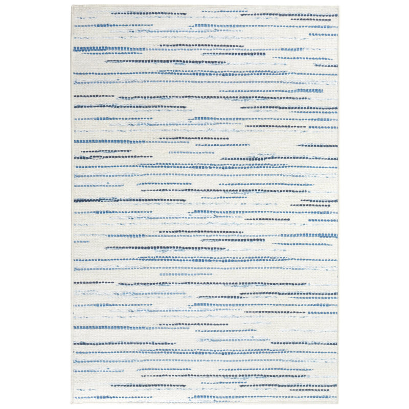 Elwood Blue Machine Washable Rug, Rectangle 8'6" x 11'6"