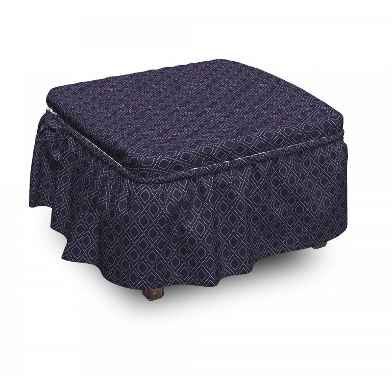 Ensemble de housse pour repose-pieds à coussins carrés 2 pièces geometry ogee tile