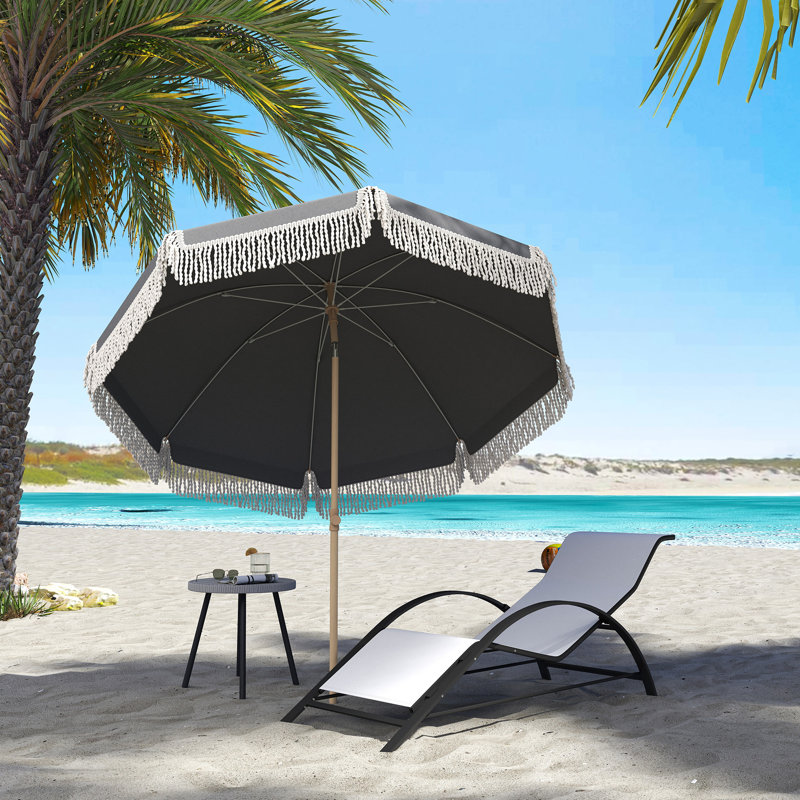 174cm Beach Parasol, Dark Grey