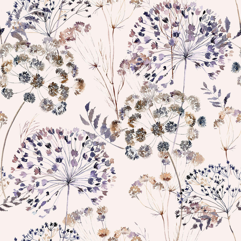 Peel & Stick Floral Tile, 2.08' W x 10.42' L