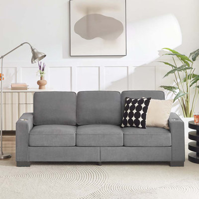 Corduroy Fabric 3-Seater Sofa