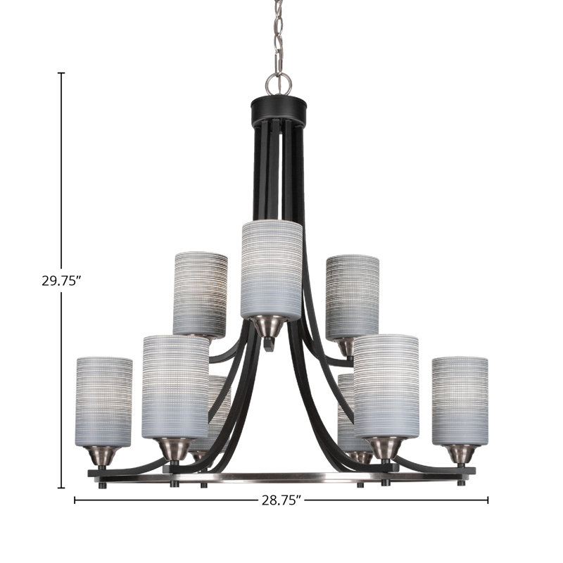 Lustre 9 lumières Michell, Gris