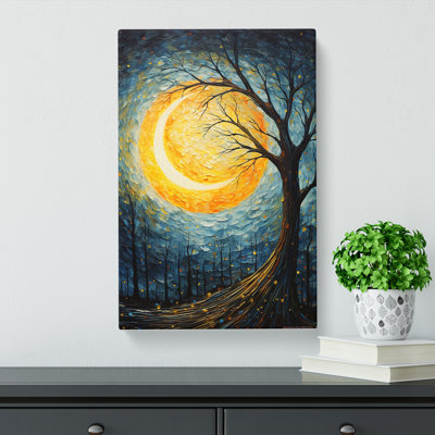 Moon Impressionism Art - Wrapped Canvas