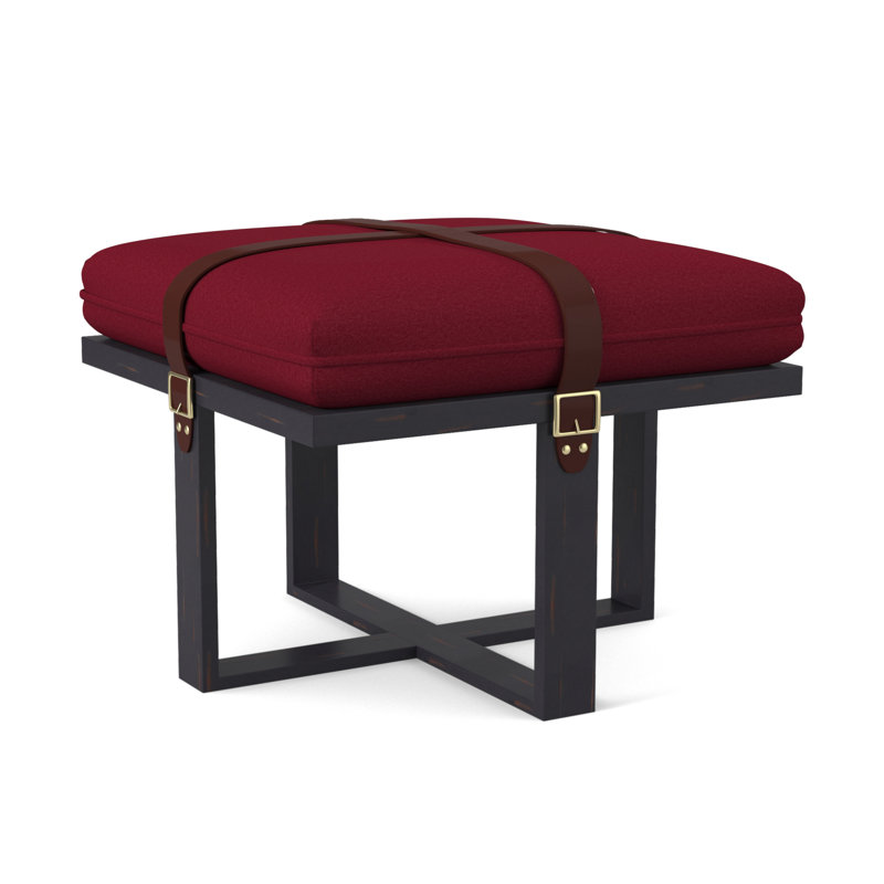 Upholstered Ottoman, Vintage Ebony, Margaret Lipstick