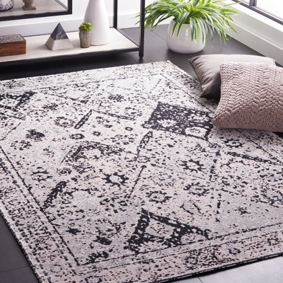 Tapis gris / blanc Hundt Southwestern