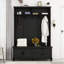 Arbre d'entrée de style moderne avec armoire de rangement et 2 grands tiroirs, banc de vestibule Widen avec 5 crochets à manteau, poignées robustes-497333613