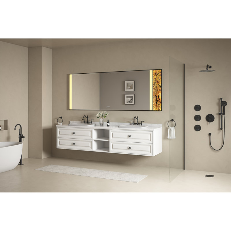 Miroirs décoratifs et muraux réglables, anti-buée, décor de salle de bain moderne
