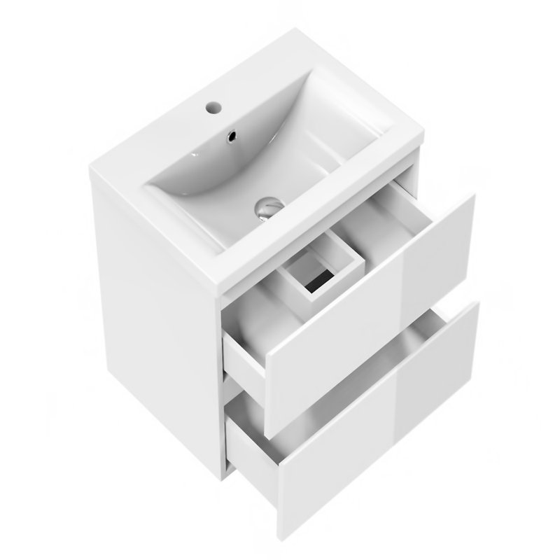 Cisbrough 500mm Single Bathroom Vanity with Drop In Resin Basin