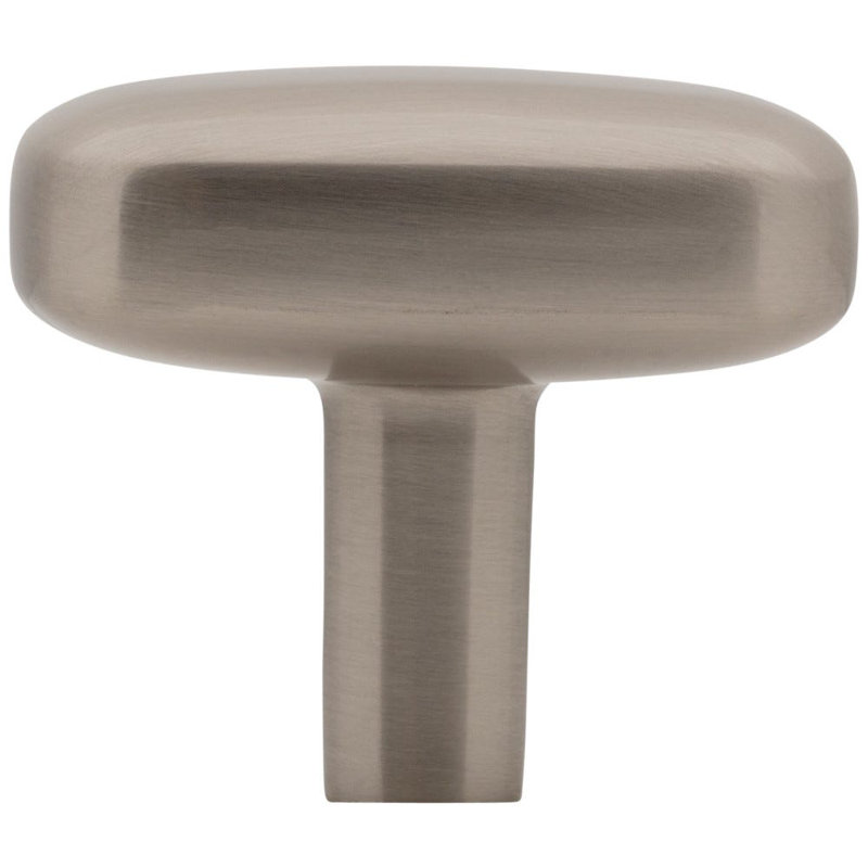 Loxley 1 1/2" Length Oval Knob, Satin Nickel