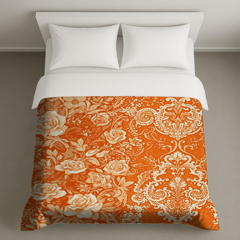 Housses de couette Ornate Floral Roses, Lit simple