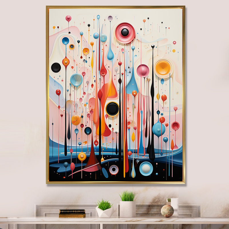 «Crystalline Consciousness Retro Pastel I», reproduction sur toile, H 32 po x l 16 po, Cadre flottant doré