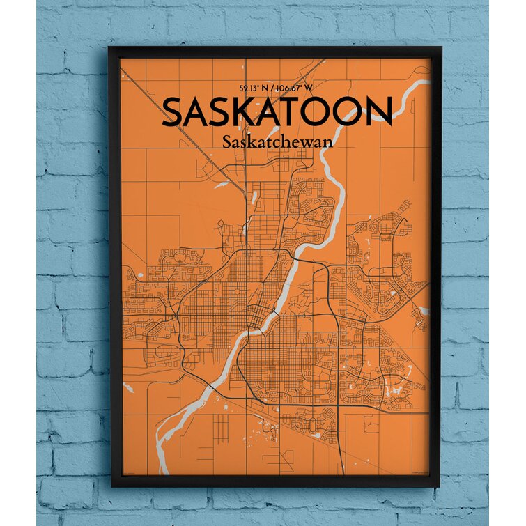 OurPoster.com Saskatoon City Map On Paper Print - Wayfair Canada