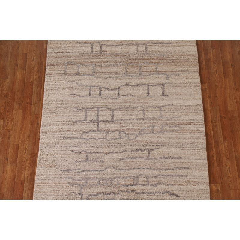 Wool Moroccan Area Rug 5x8