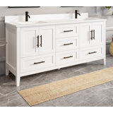 Anand 72'' Double Bathroom Vanity with Quartz Top