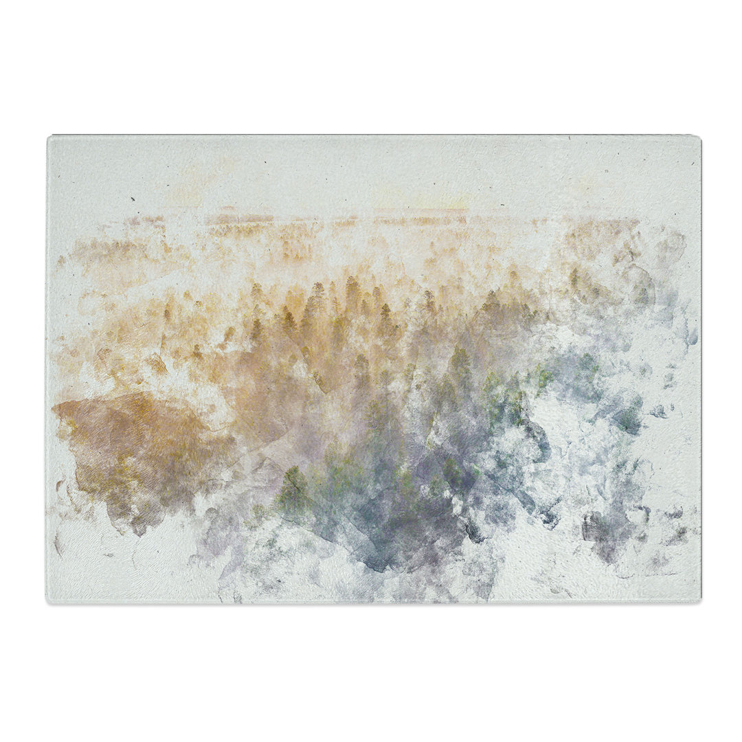 Tempered Glass Fog over the Forest Chopping Board