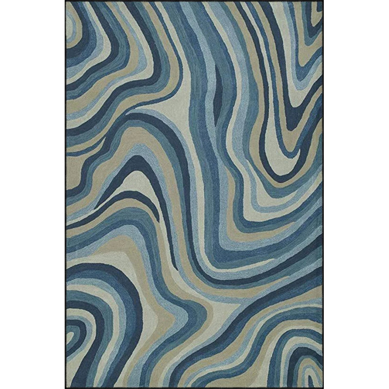 Base tissée à motif ondulé et tapis lavable, Rectangle 3 pi 4 po x 5 pi