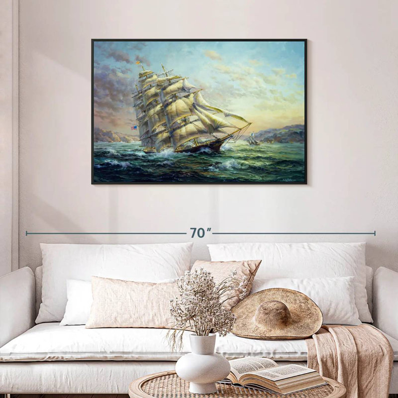 Clipper Ship Surprise, Cadre flottant noir, 43 po x 29 po