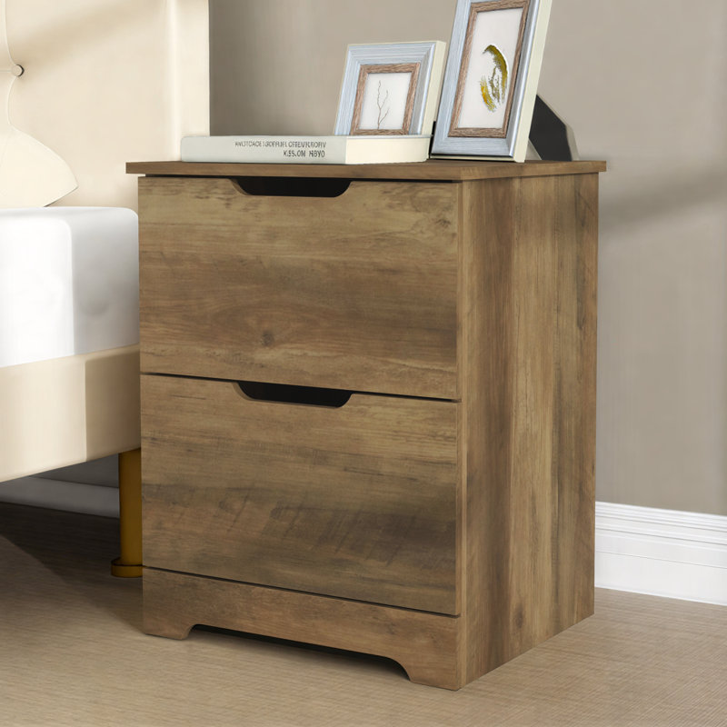 Aroob 23.62'' Tall 2 - Drawer Nightstand, Knotty Oak, Individual
