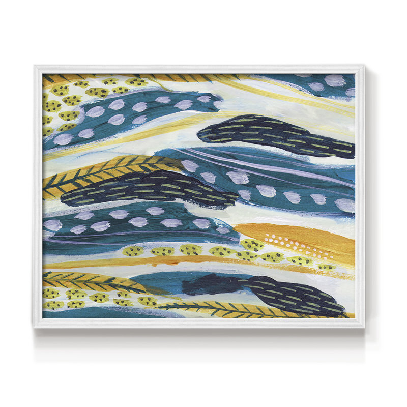 Feathery IV -Framed Print - Restickable, 8" H x 10" W, White