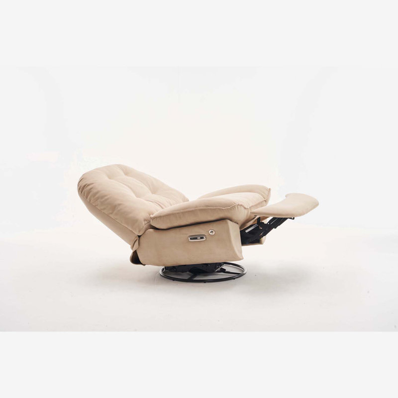 Fauteuil inclinable en cuir Albia, Tissu chameau