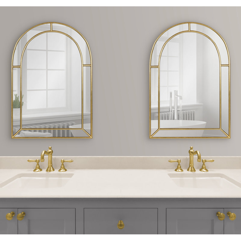 Iris Engineered Wood Mirror, Gold, 30" H x 20" W